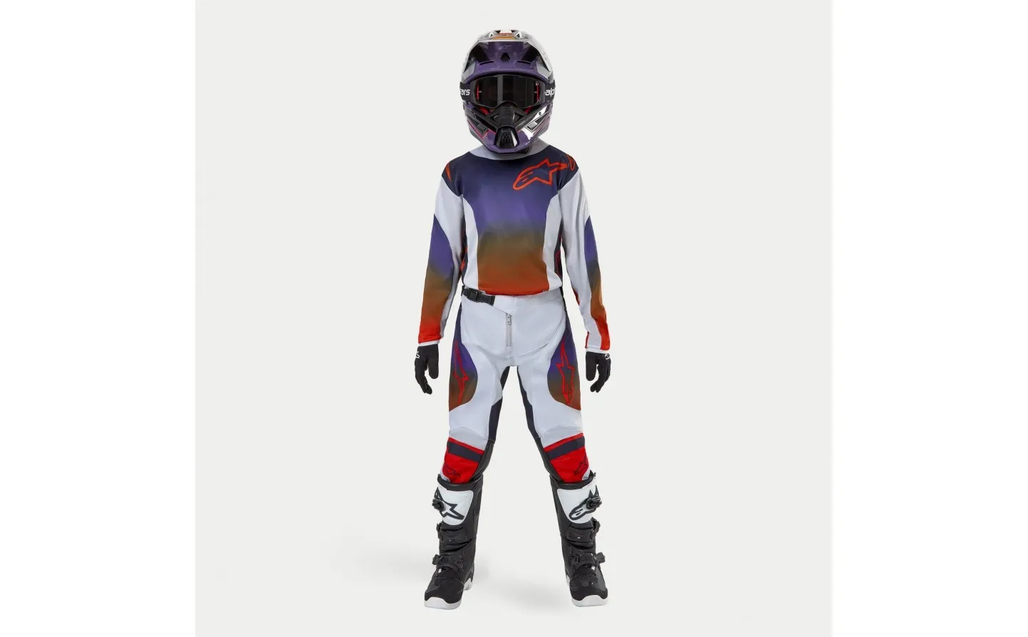 Traje Alpinestars Infantil Racer Hoen Gris Naranja Negro