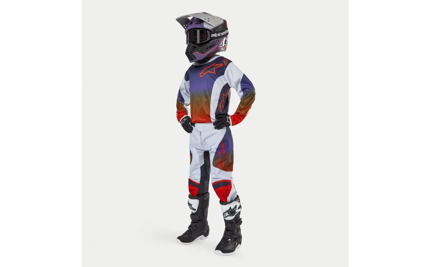 Traje Alpinestars Infantil Racer Hoen Gris Naranja Negro