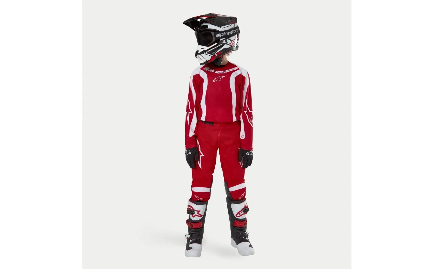 Traje Alpinestars Infantil Racer Lurv Mars Rojo Blanco