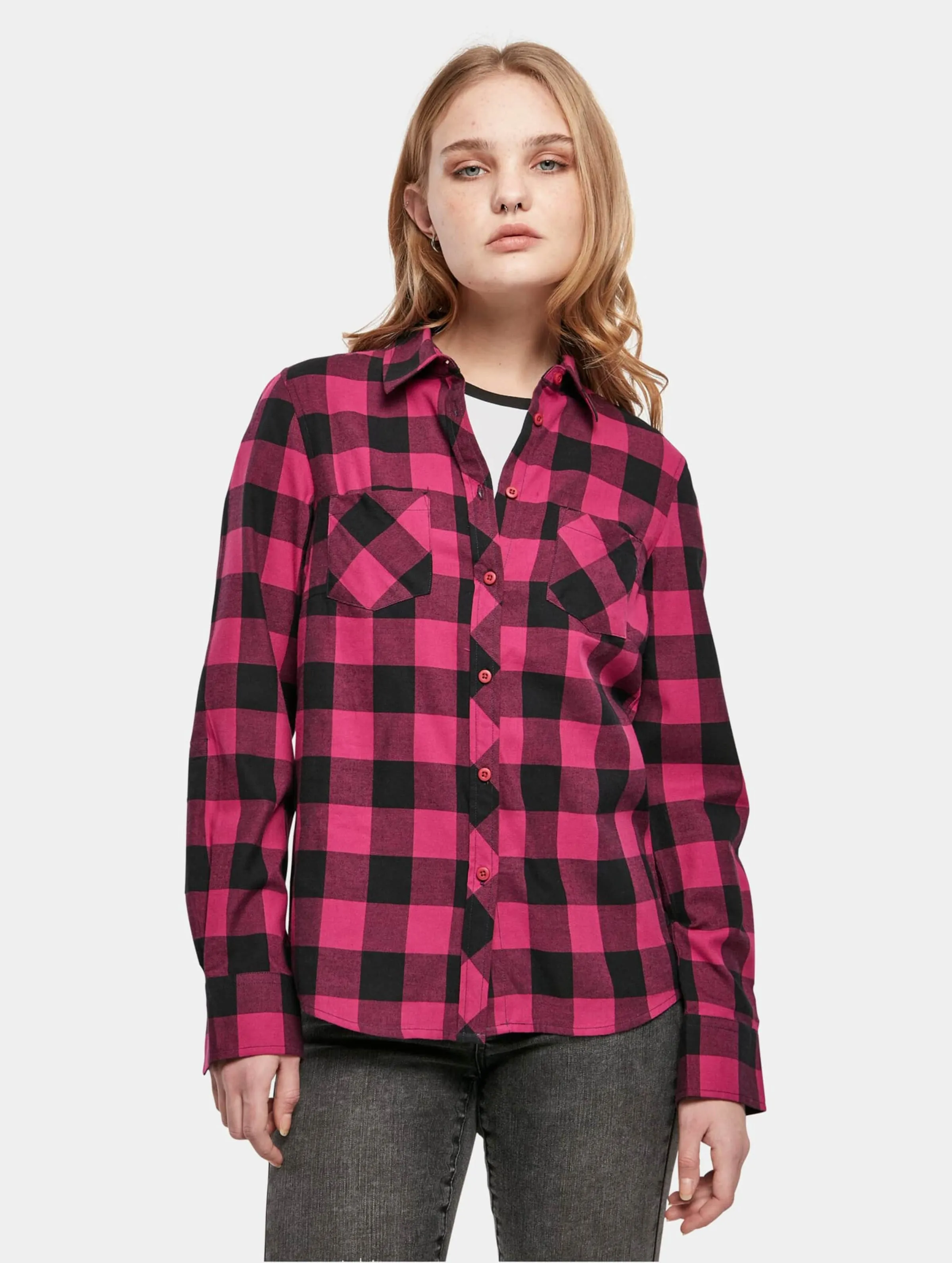 Urban Classics Ladies Turnup Checked Flanell