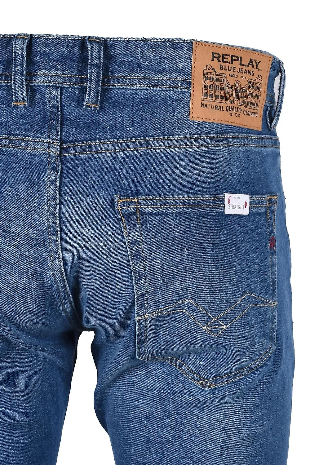 Vaquero Replay Grover Straight Fit Light Denim para hombre