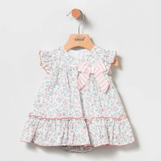 Vestido bebé niña Coco Acqua de florecitas rosa