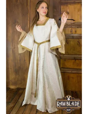 Vestido medieval noble Aquitania - Blanco