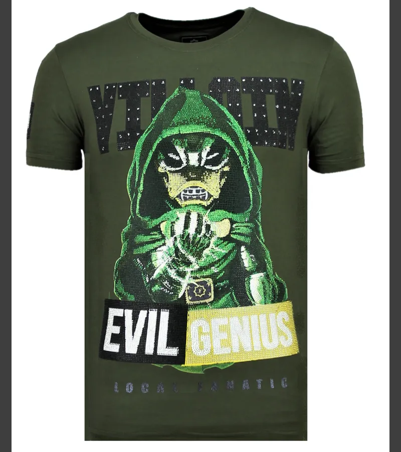 Villain Duck Rhinestones - Hombre Camisetas Moda - 6325G - Verde