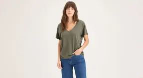 Women's Deep V-Neck Tee Shirt