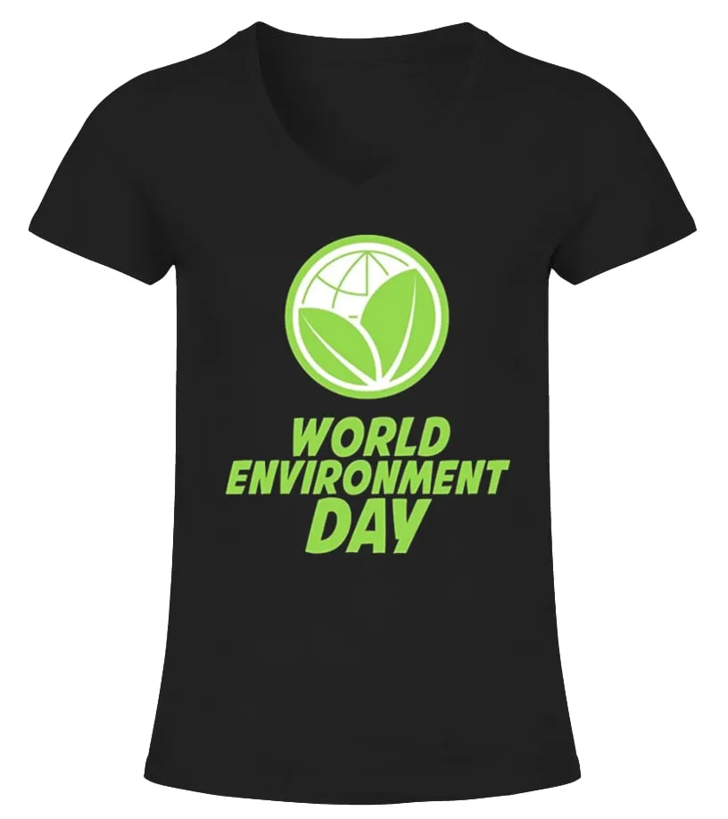 WORLD ENVIRONMENT DAY 2017 TSHIRT CAMISETA CUELLO PICO MUJER