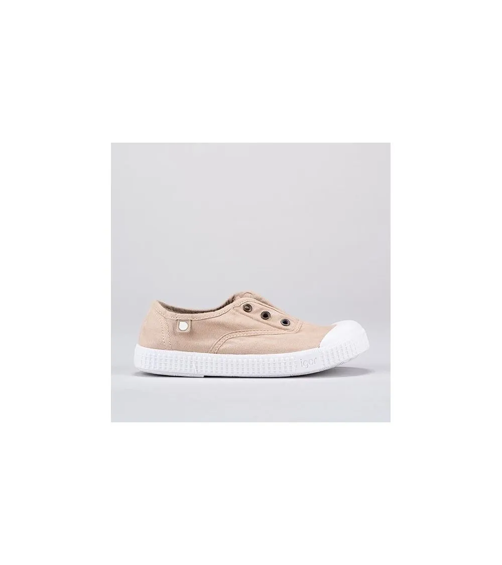 ZAPATILLAS LONA BEIGE IGOR BERRI ELÁSTICO