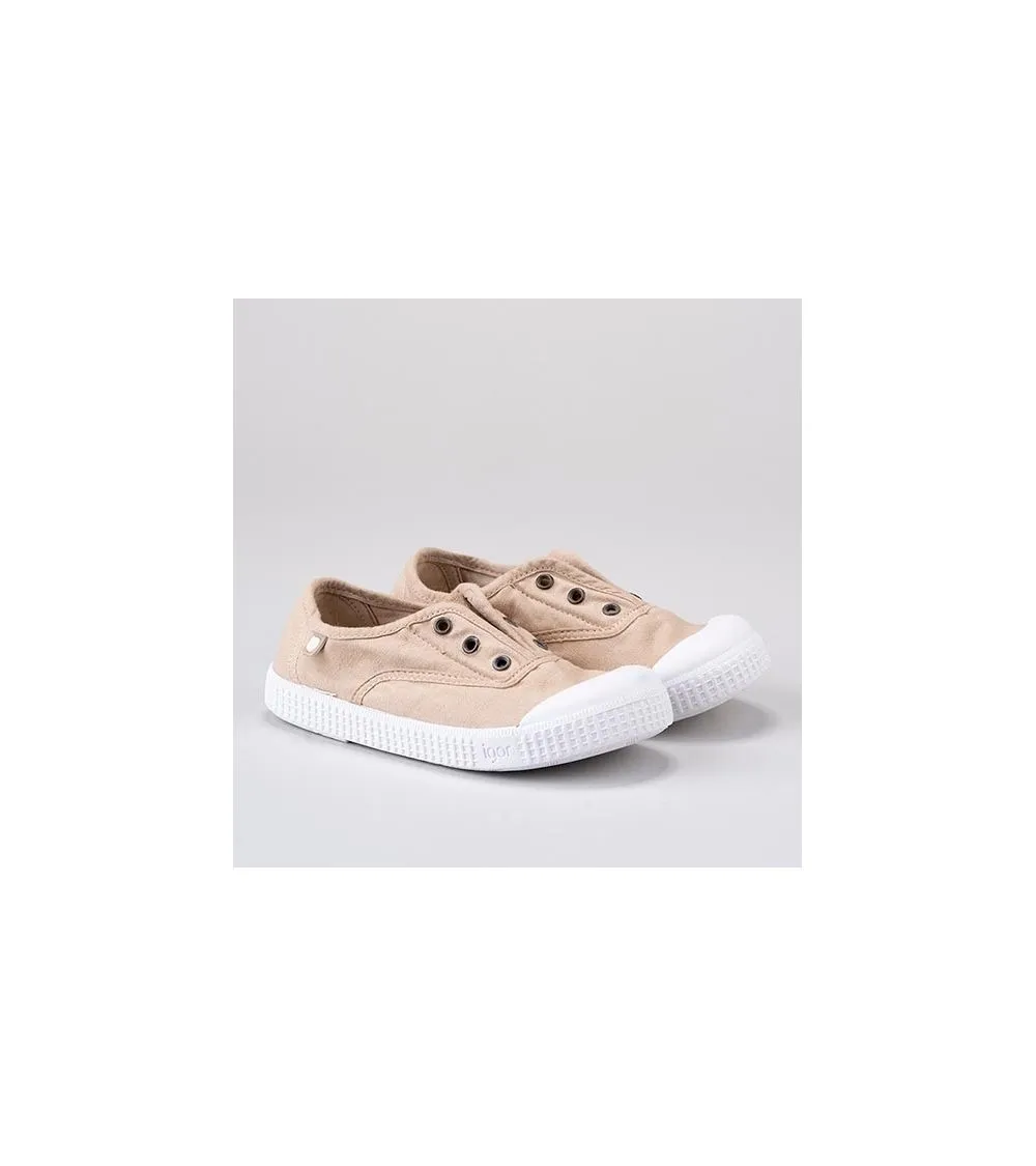 ZAPATILLAS LONA BEIGE IGOR BERRI ELÁSTICO