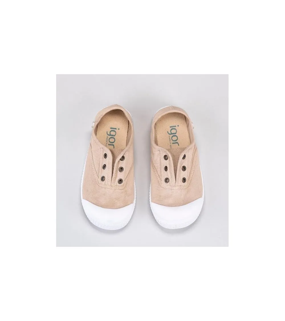 ZAPATILLAS LONA BEIGE IGOR BERRI ELÁSTICO