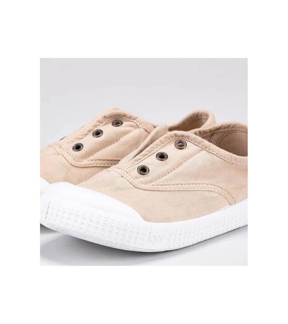 ZAPATILLAS LONA BEIGE IGOR BERRI ELÁSTICO