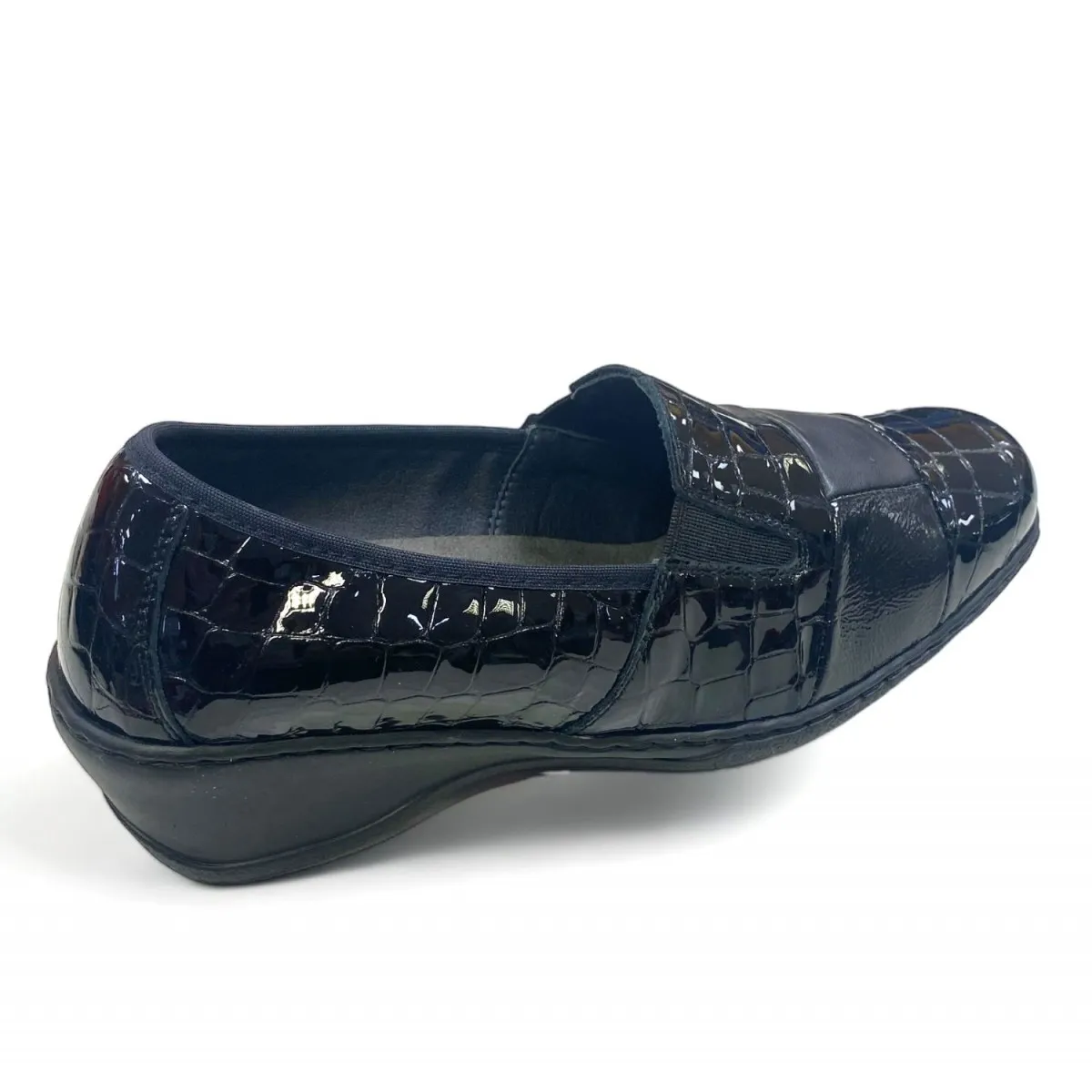 Zapato ancho especial Notton mocasin mujer negro 0760