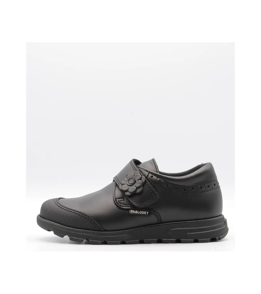 ZAPATO COLEGIAL PABLOSKY NIÑA NEGRO VELCRO CERRADO