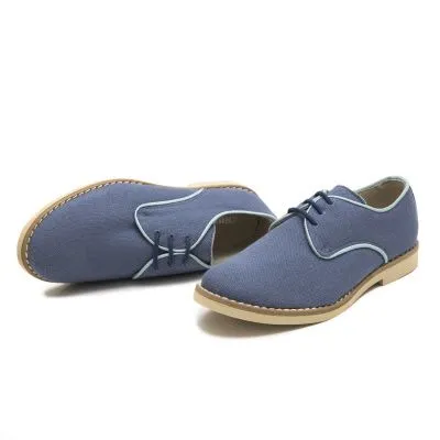 Zapato comunion lino azul iris