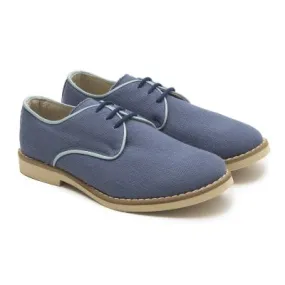 Zapato comunion lino azul iris