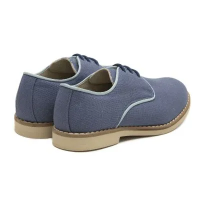 Zapato comunion lino azul iris