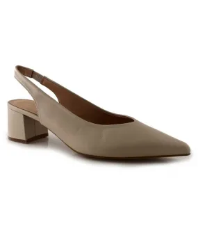 Zapato destalonado de mujer en piel beige