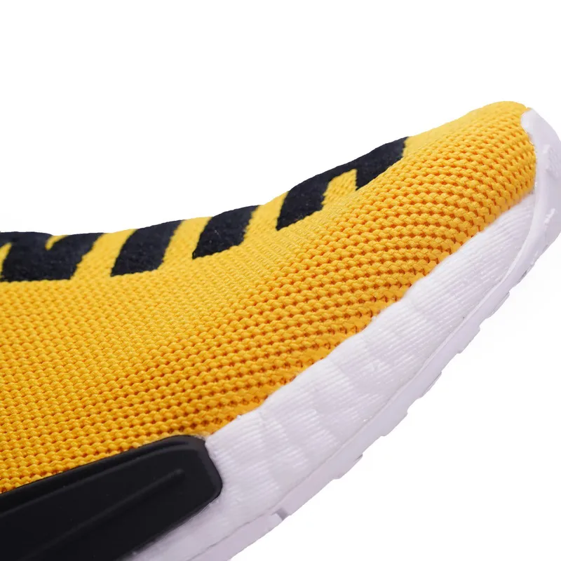 Zapatos de raza humana Pharrell Hu Sneakers Williams Runner Men Descuento Trail siendo triple lienzo en blanco Tangerine Black A