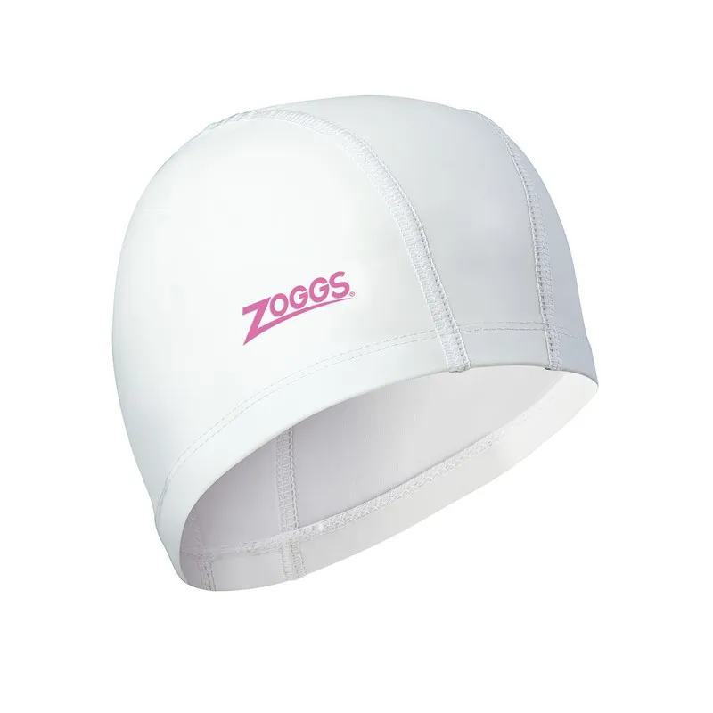 Zoggs Gorro Natación Nylon-Spandex PU Coated Blanco Rosa